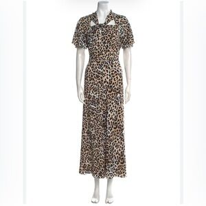 Temperley London Animal Leopard Print Maxi Dress Size 4